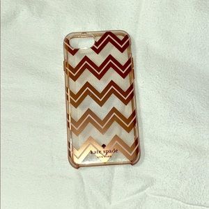 Clear and rose gold Kate spade iPhone case